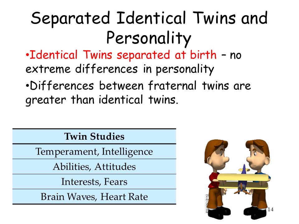 Separated Identical Twins and Personality