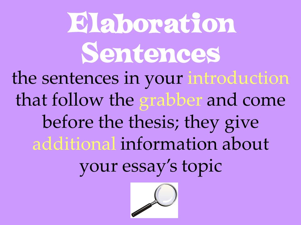 Elaboration Sentences