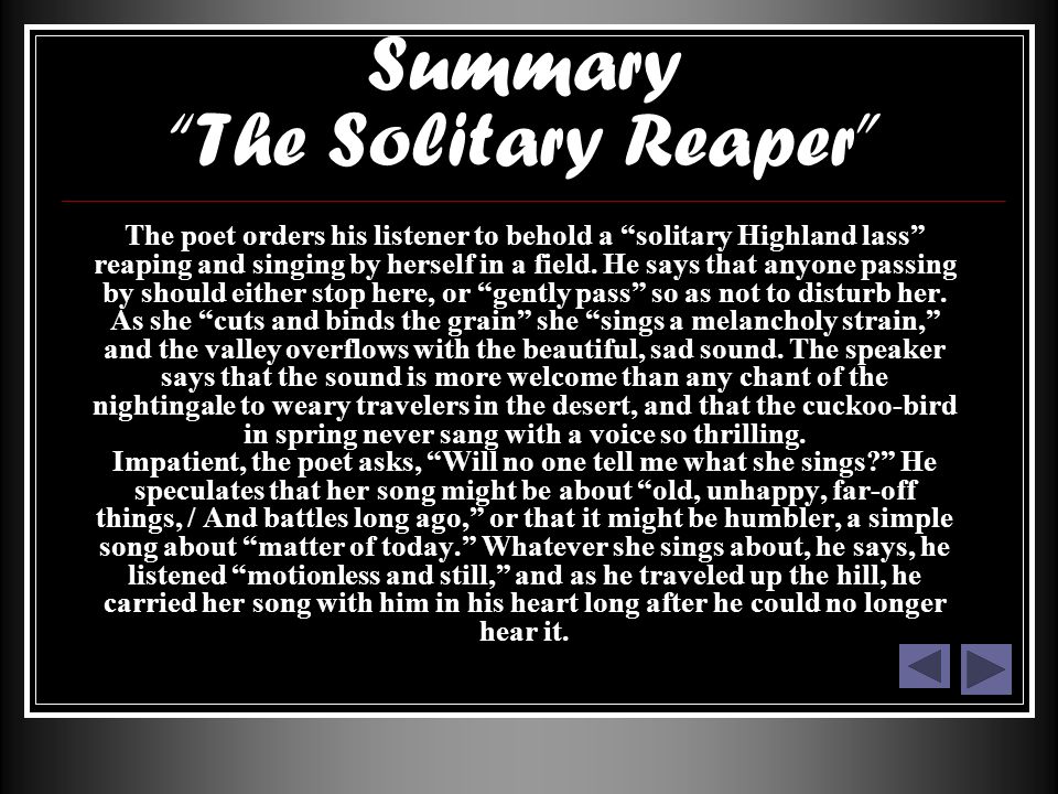 theme of the poem solitary reaper by william wordsworth