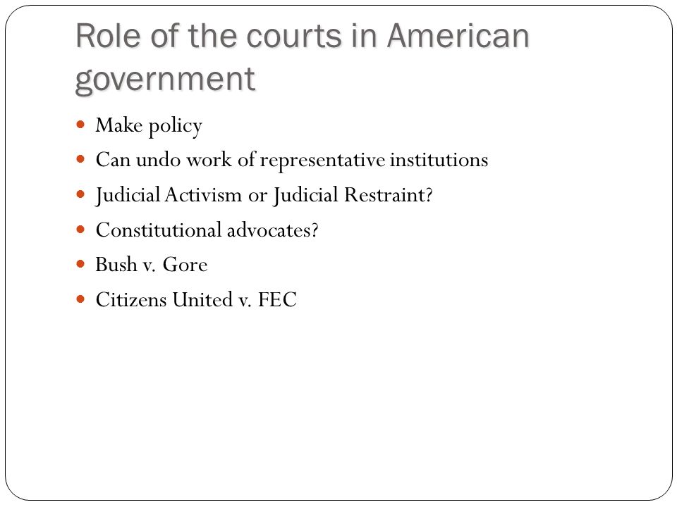 Role of the courts in American government