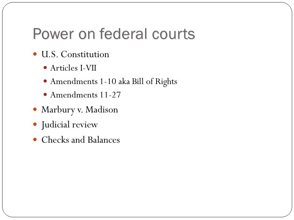 Power on federal courts