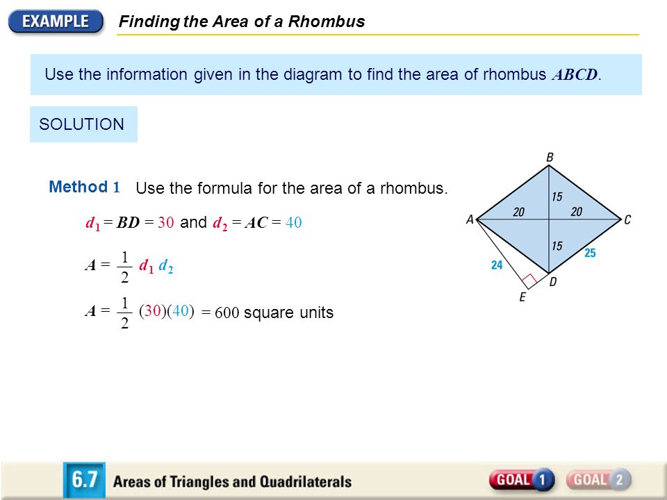 Finding the Area of a Rhombus