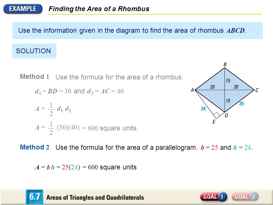 Finding the Area of a Rhombus