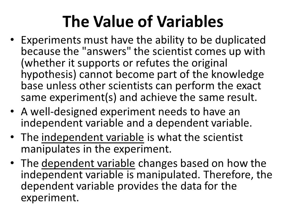 The Value of Variables