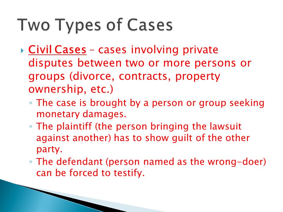 Two Types of Cases