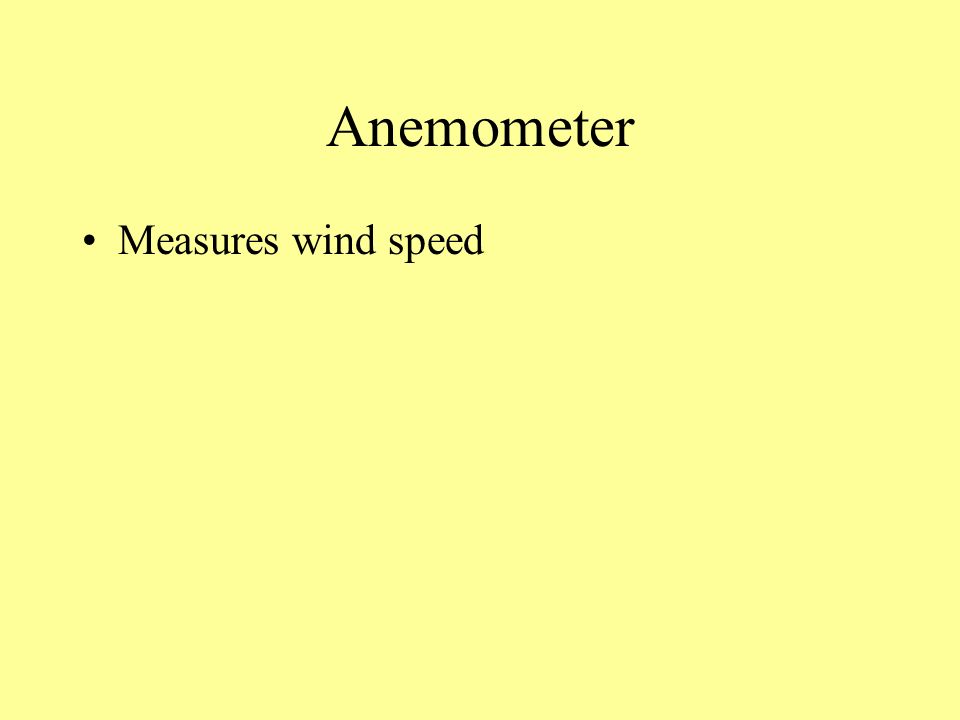 Anemometer Measures wind speed