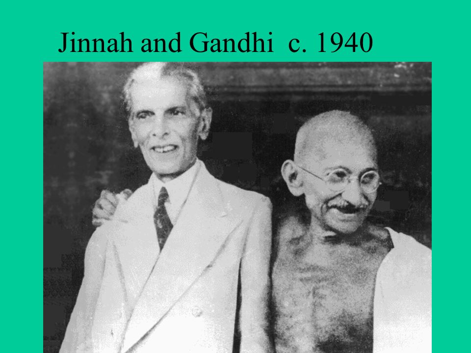 Jinnah and Gandhi c. 1940.
