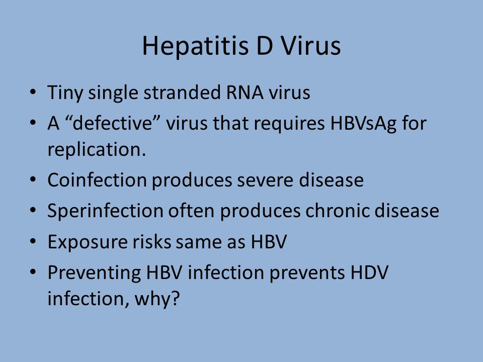 Hepatitis D Virus Tiny single stranded RNA virus