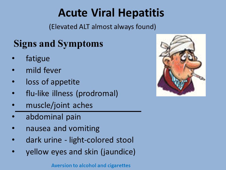 Acute Viral Hepatitis Signs and Symptoms fatigue mild fever