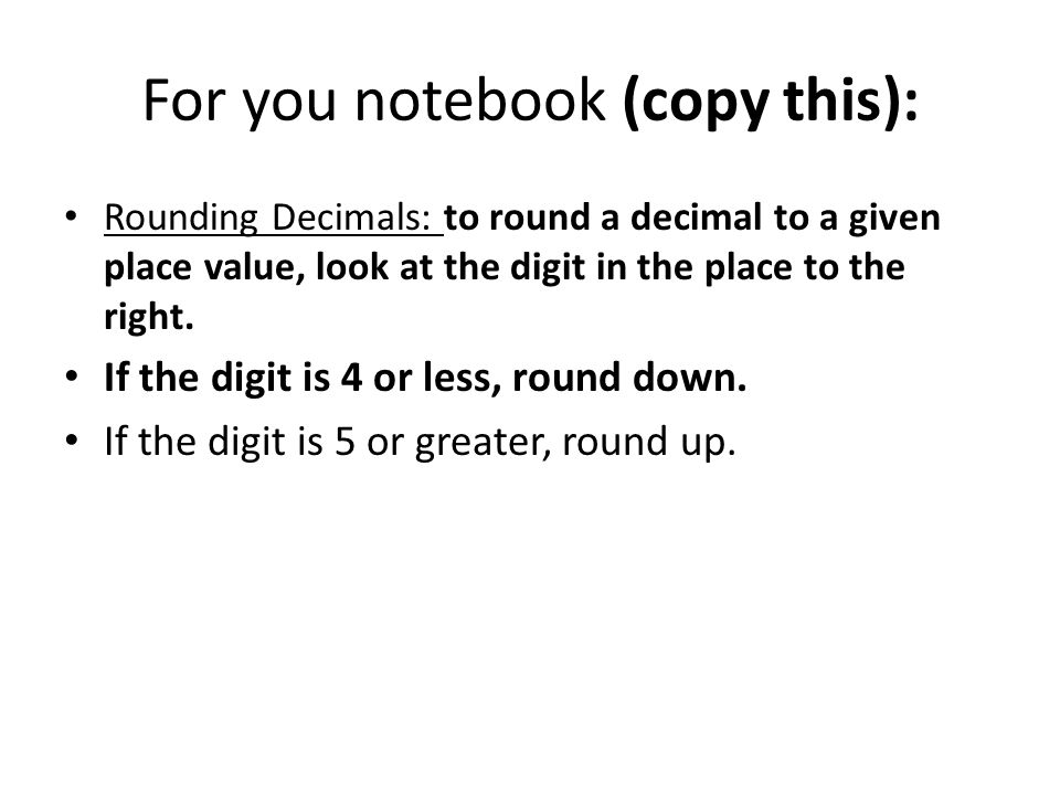 For you notebook (copy this):