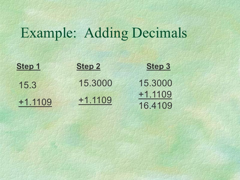 Example: Adding Decimals