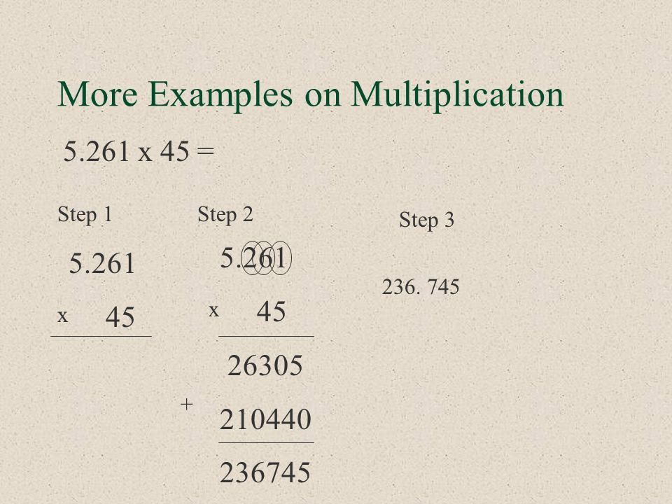More Examples on Multiplication