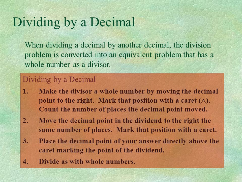 Dividing by a Decimal