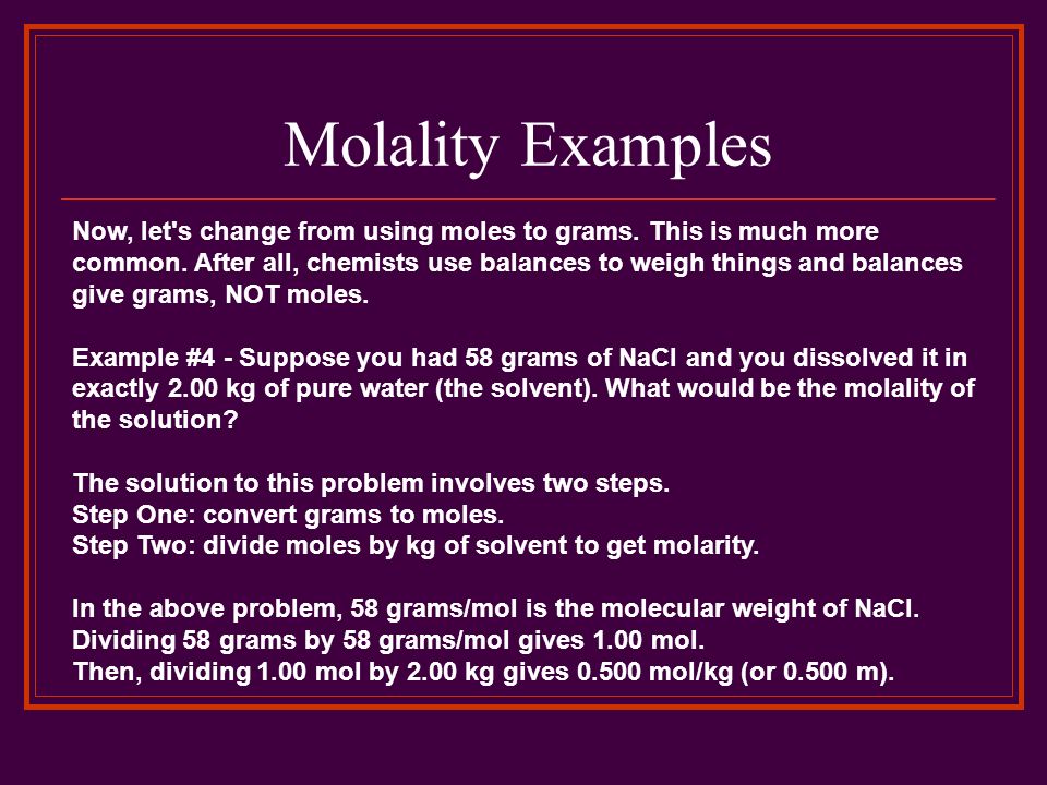 Molality Examples