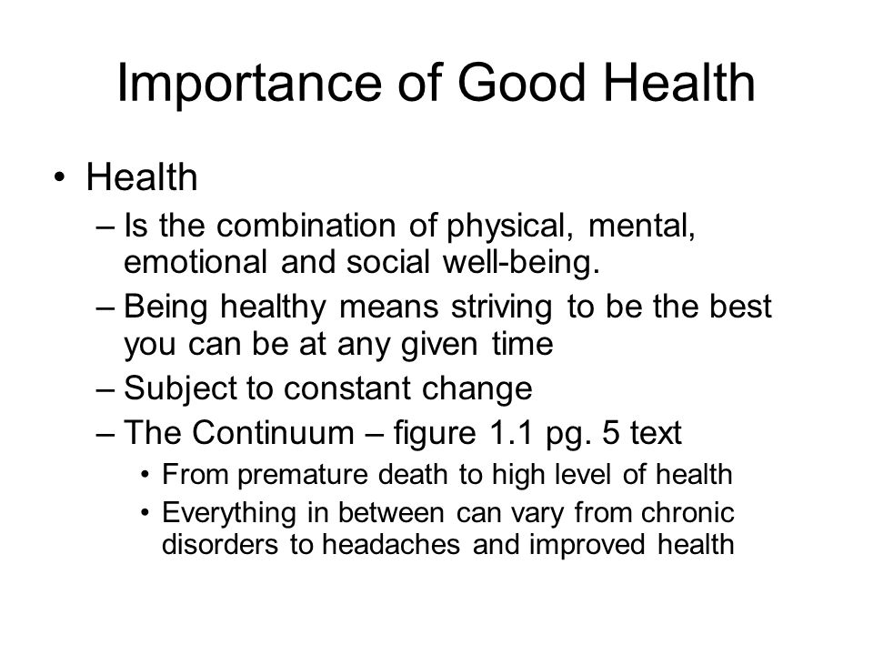 Importance of living a healthy lifestyle