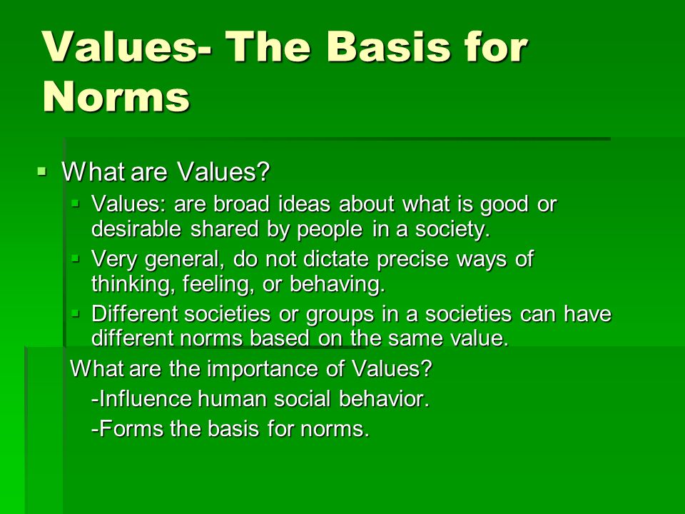 values in our society