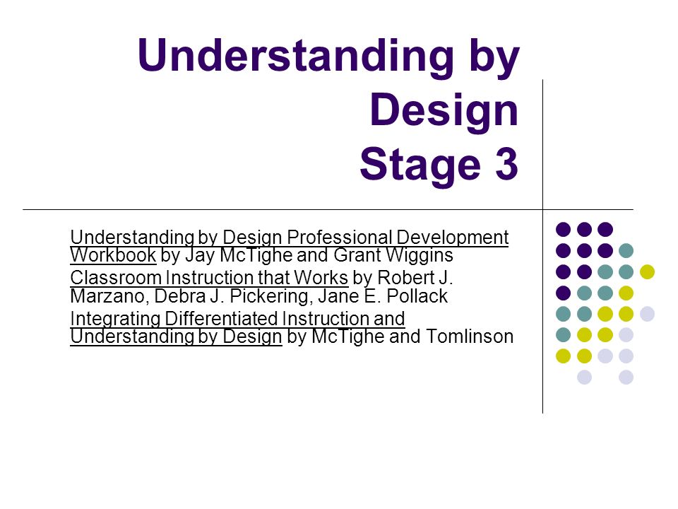 Understanding by Design Stage 3