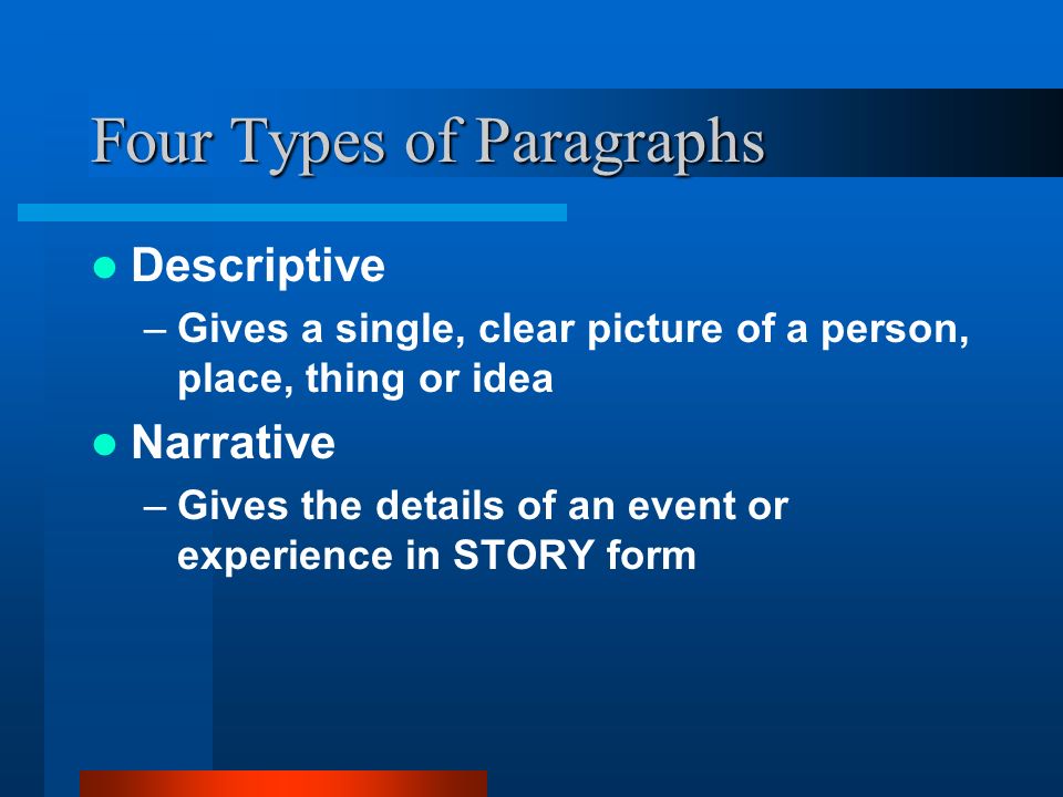 Four Types of Paragraphs