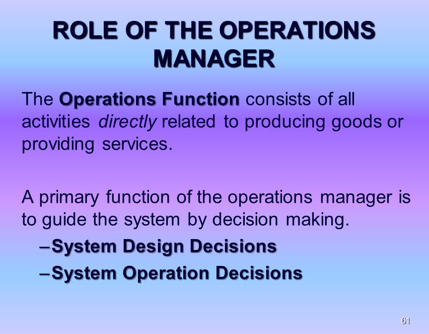 role of it operations manager