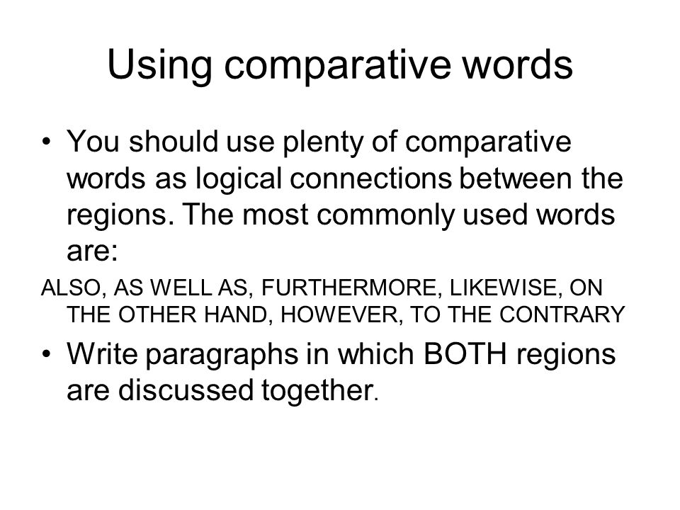 Using comparative words