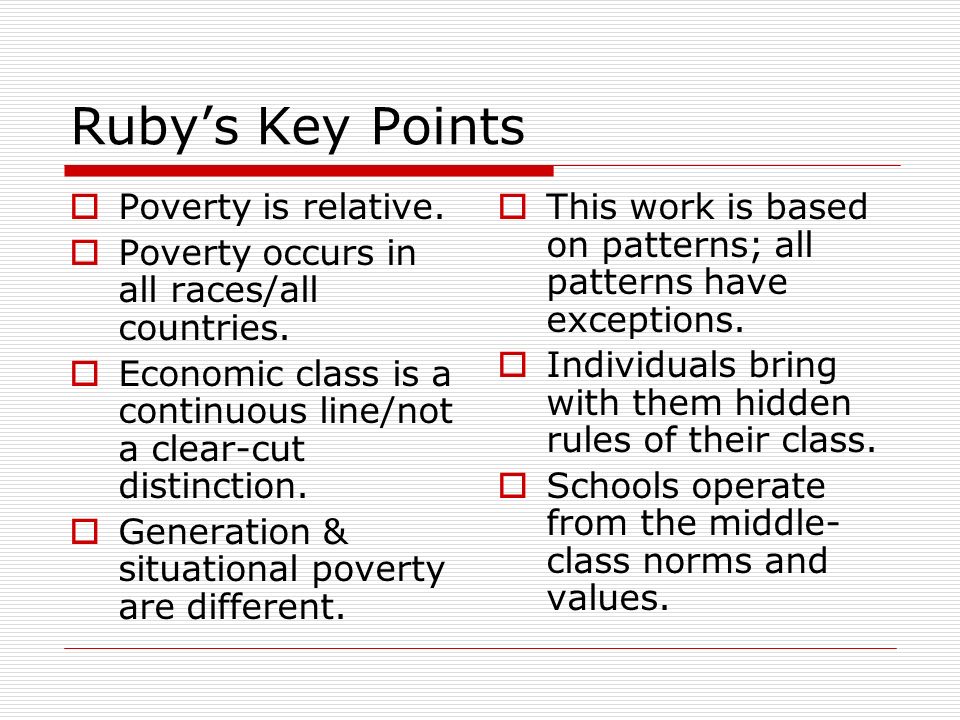 Hidden Rules Of Poverty Chart