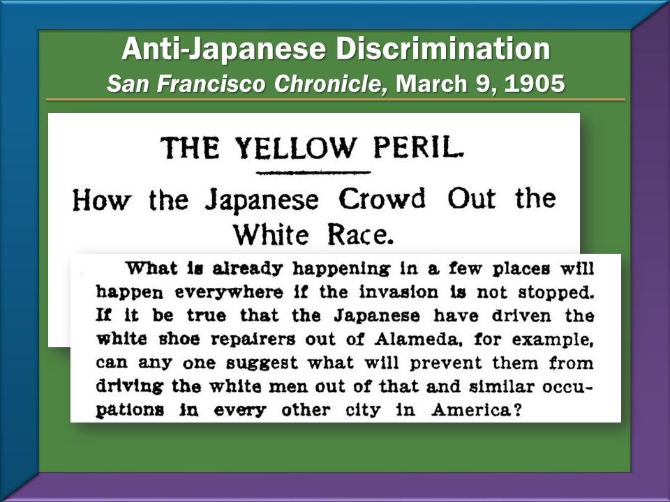 Anti-Japanese Discrimination San Francisco Chronicle, March 9, 1905