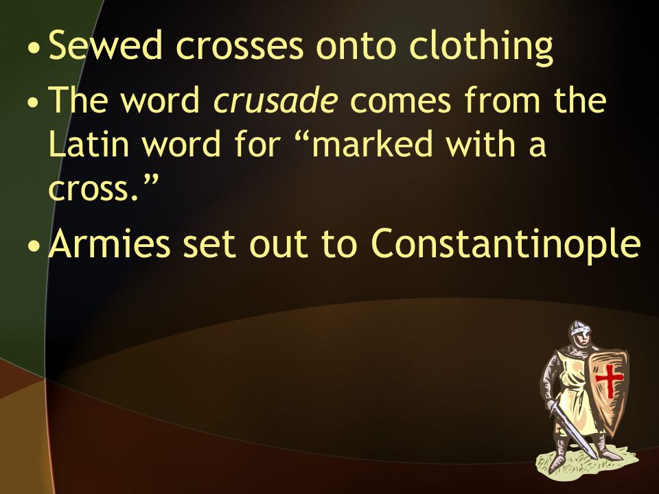 Sewed crosses onto clothing