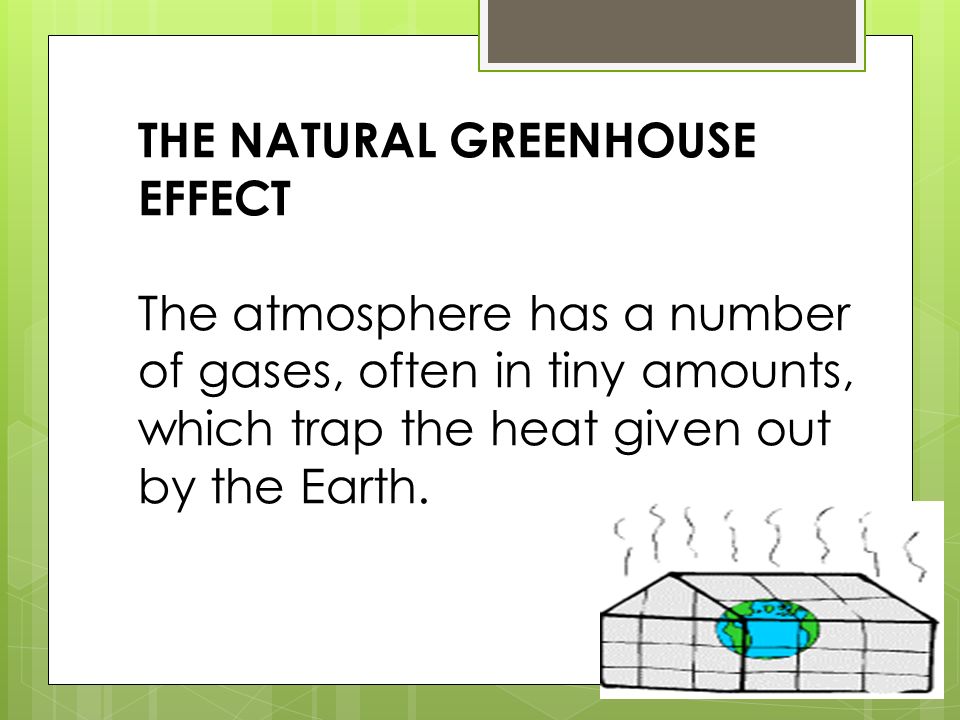 THE NATURAL GREENHOUSE EFFECT