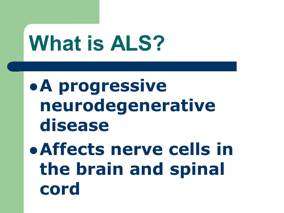 What is ALS A progressive neurodegenerative disease