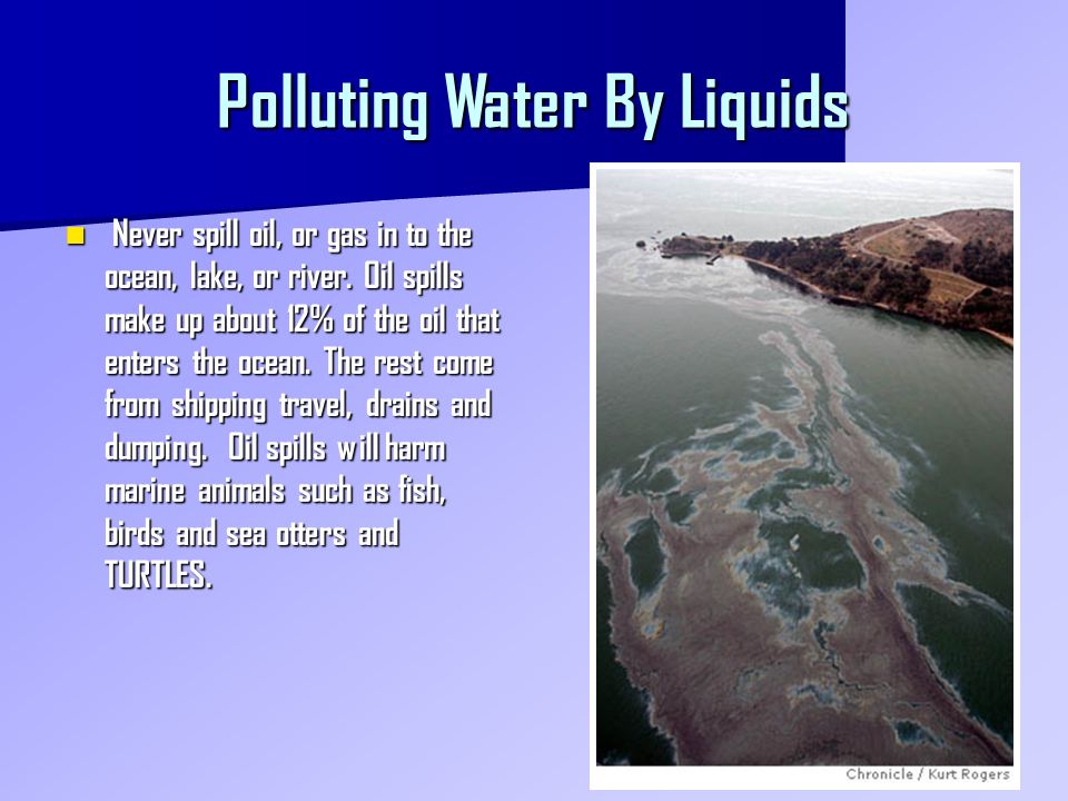 Polluting Water By Liquids