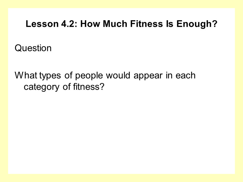 Lesson 4.2: How Much Fitness Is Enough