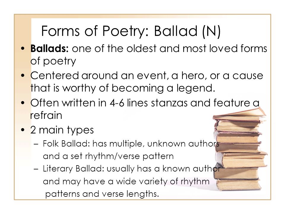 Forms of Poetry: Ballad (N)