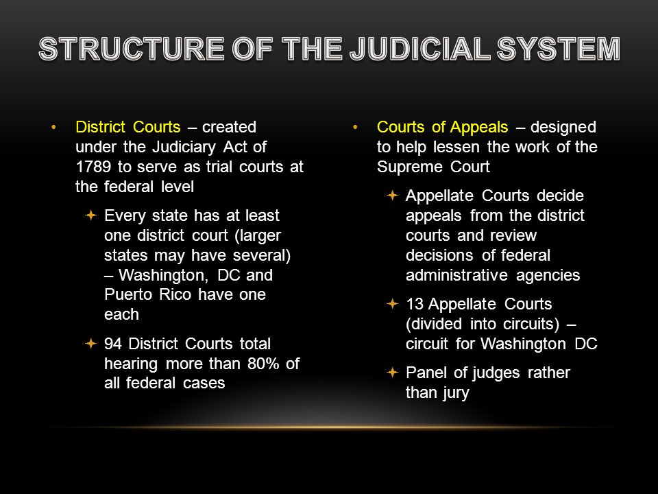 STRUCTURE OF THE JUDICIAL SYSTEM