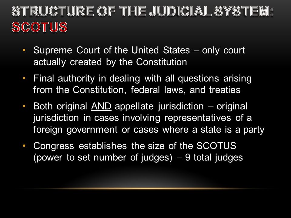 STRUCTURE OF THE JUDICIAL SYSTEM: SCOTUS