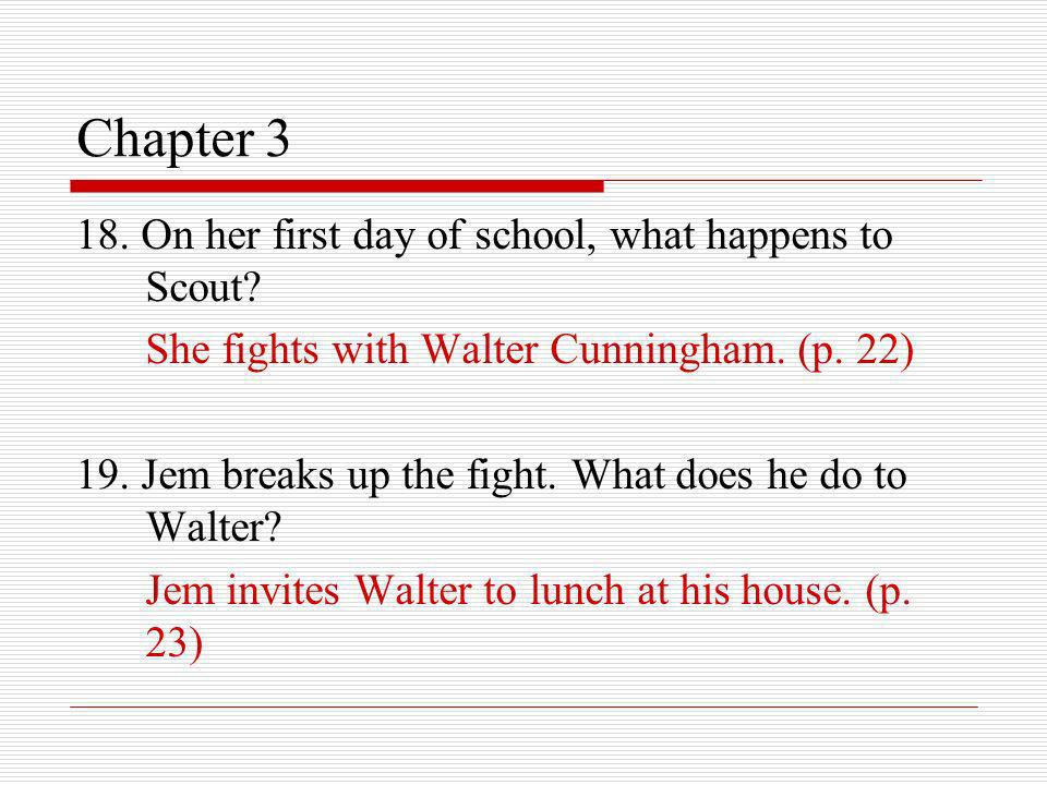 how does scout solve her problem with walter cunningham