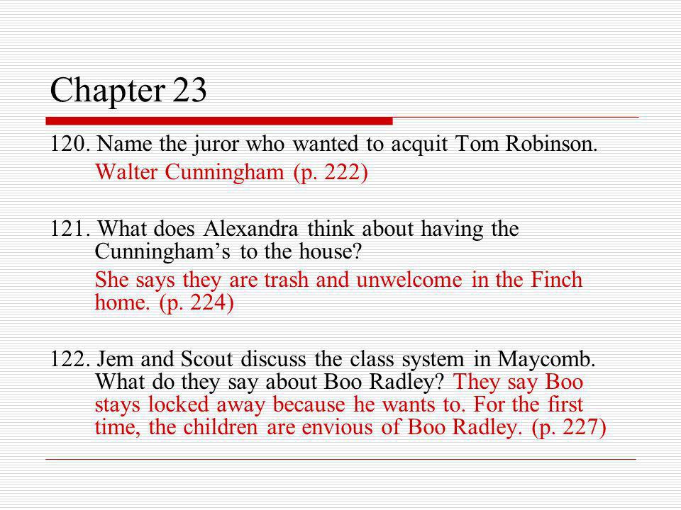 to kill a mockingbird chapter 23 answers