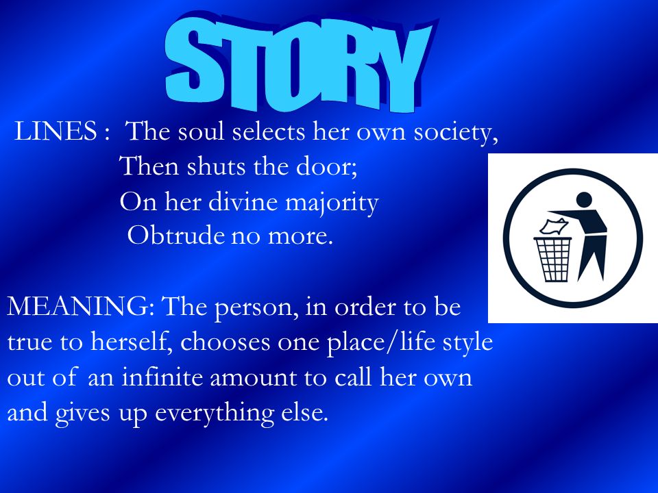 the soul selects her own society poem