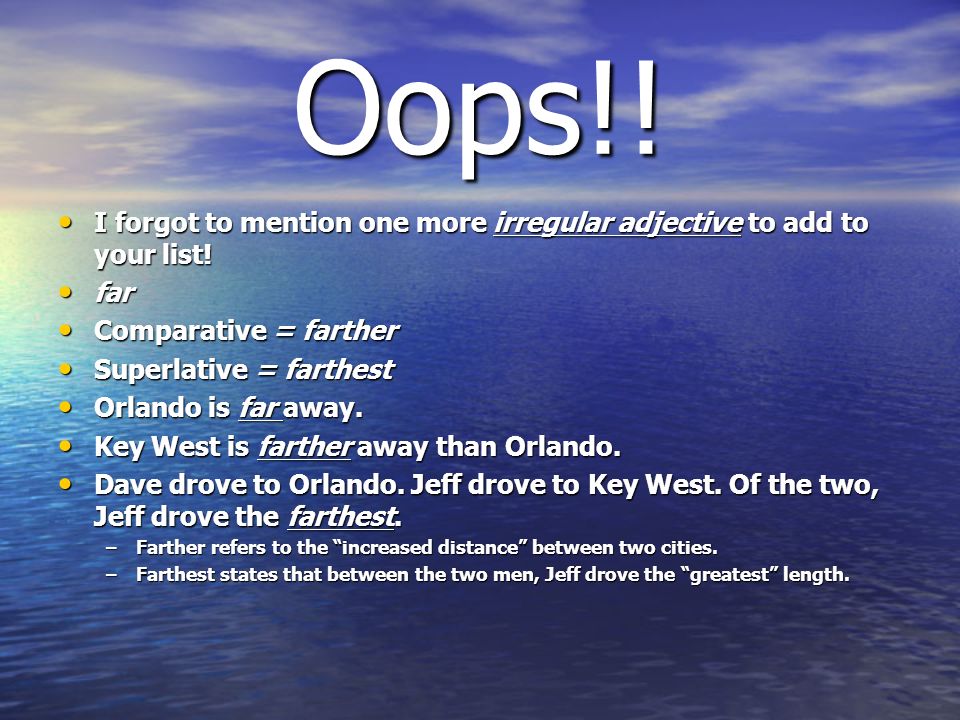 comparative and superlative adjectives and adverbs ppt video online download