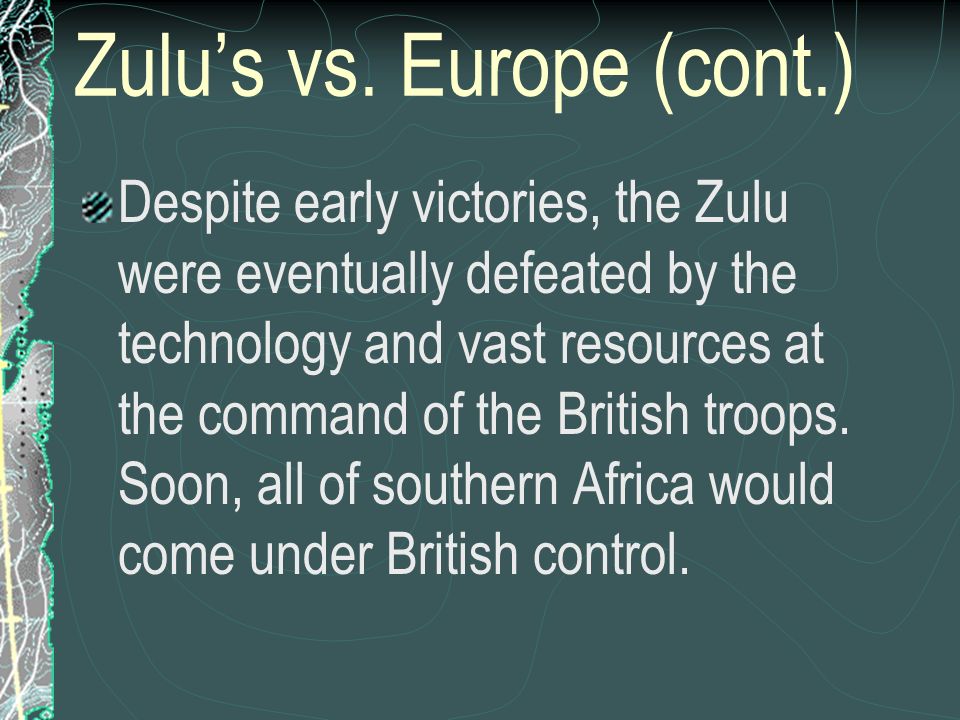 Zulu’s vs. Europe (cont.)