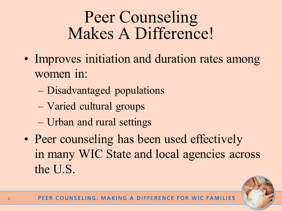 Peer Counseling Makes A Difference!