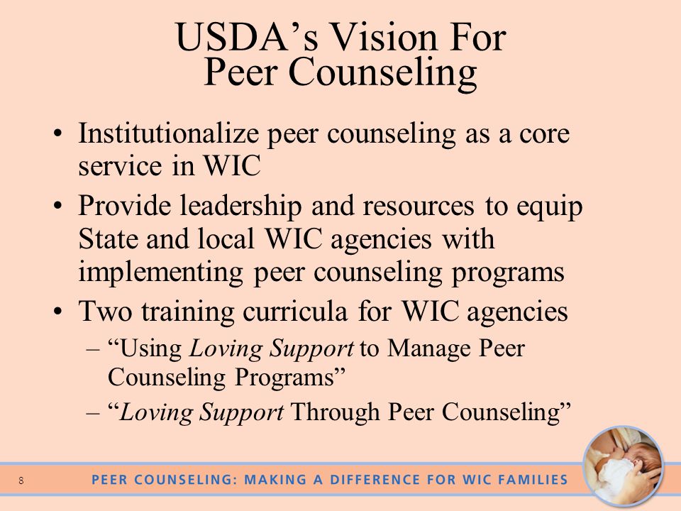 USDA’s Vision For Peer Counseling