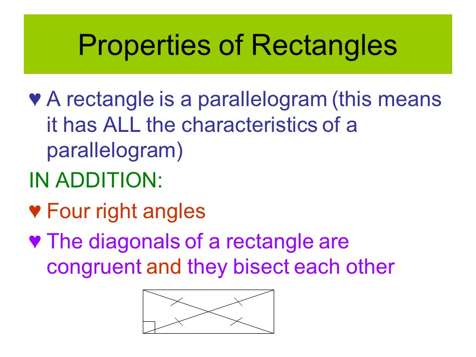 Properties of Rectangles