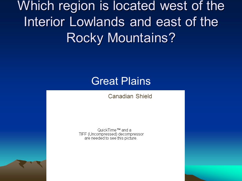 Which region is located west of the Interior Lowlands and east of the Rocky Mountains