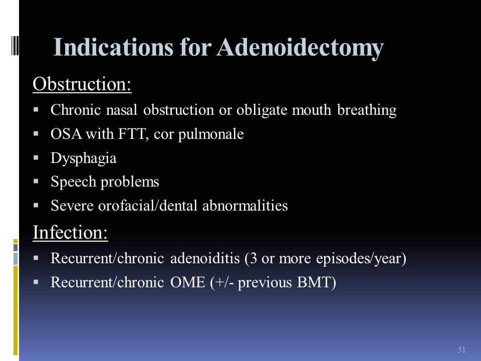 Indications for Adenoidectomy