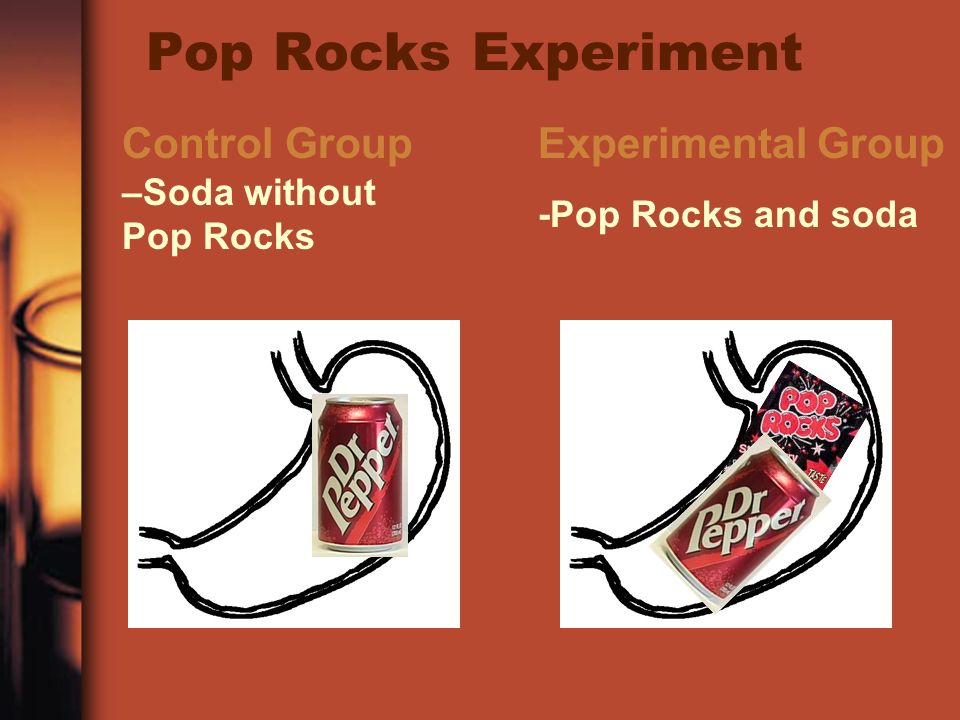 Pop Rocks Experiment Control Group –Soda without Pop Rocks