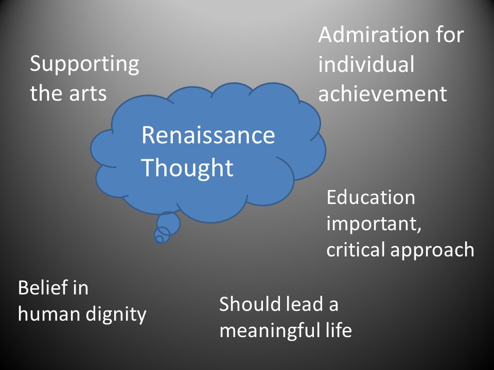 Renaissance Thought Admiration for individual achievement
