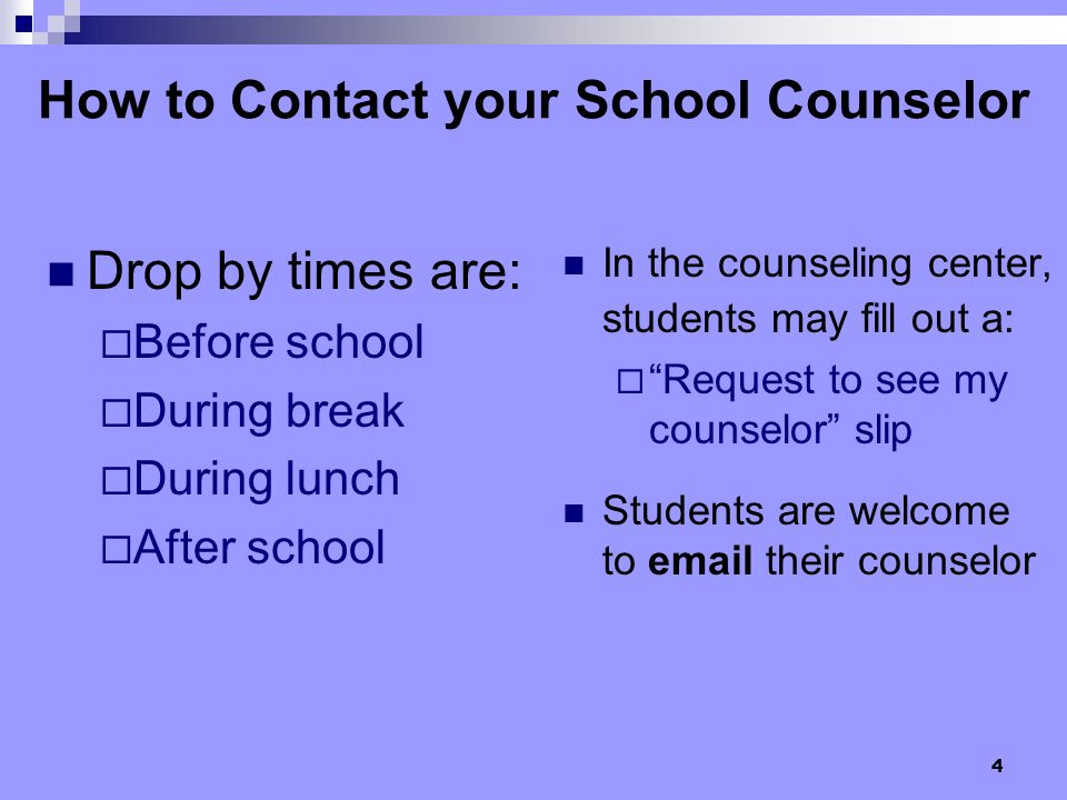 How to Contact your School Counselor