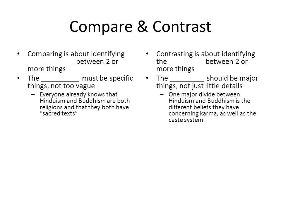 Compare And Contrast Hinduism And Buddhism Chart