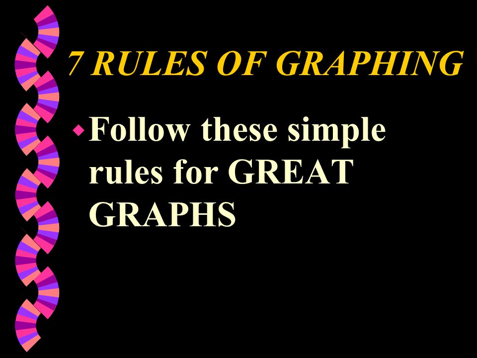7 RULES OF GRAPHING Follow these simple rules for GREAT GRAPHS