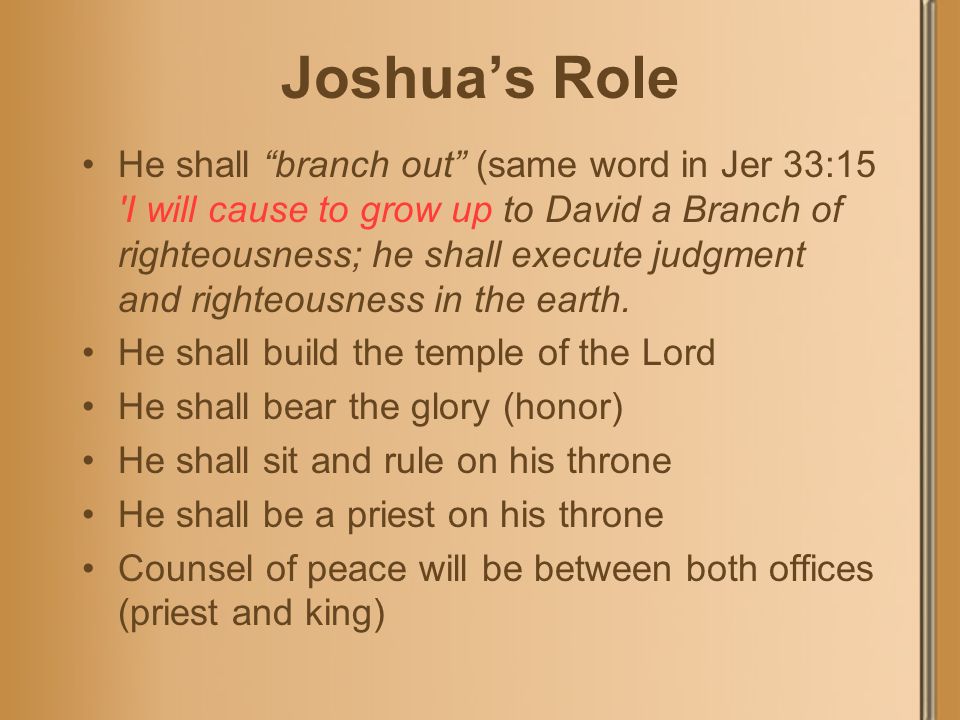 Joshua’s Role